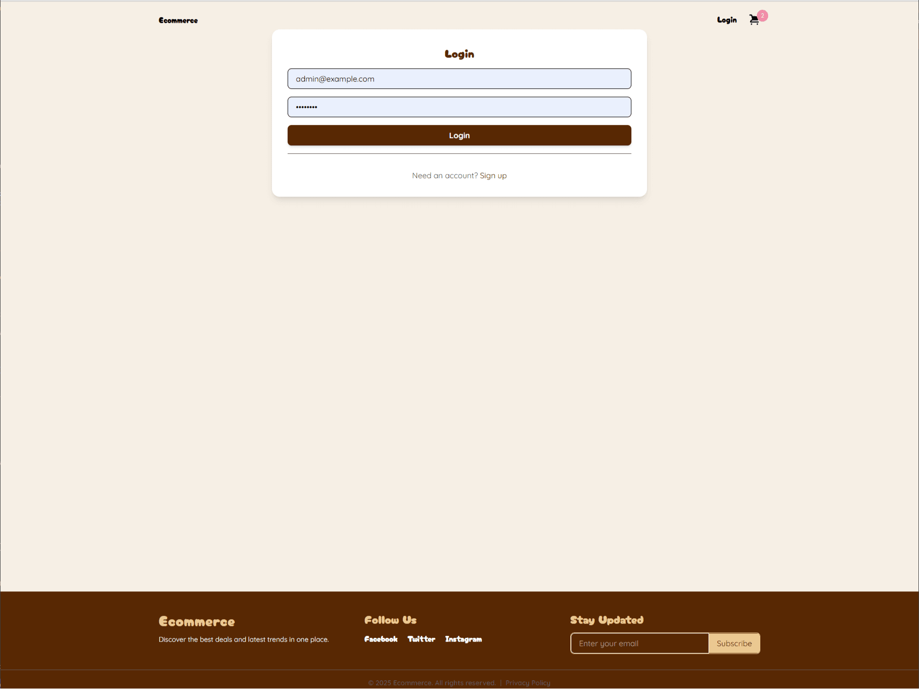 E-Commerce Project Screenshot